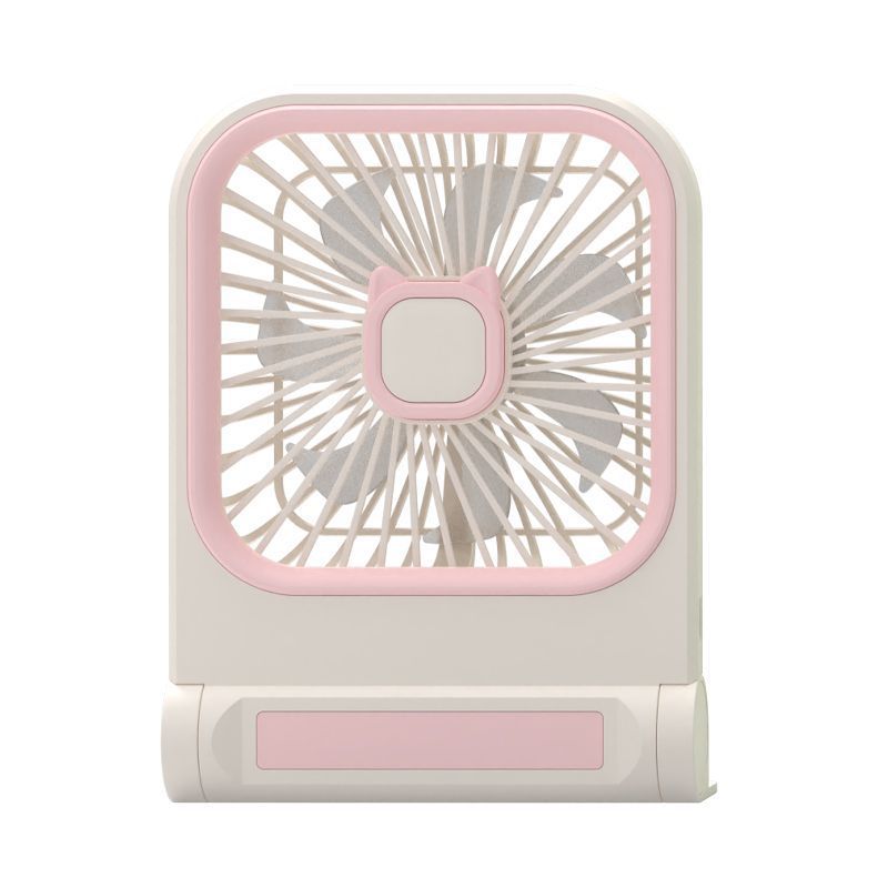 Usb Rechargeable Cartoon Desk Fan With 3speed Settings For Office And Dorm Use