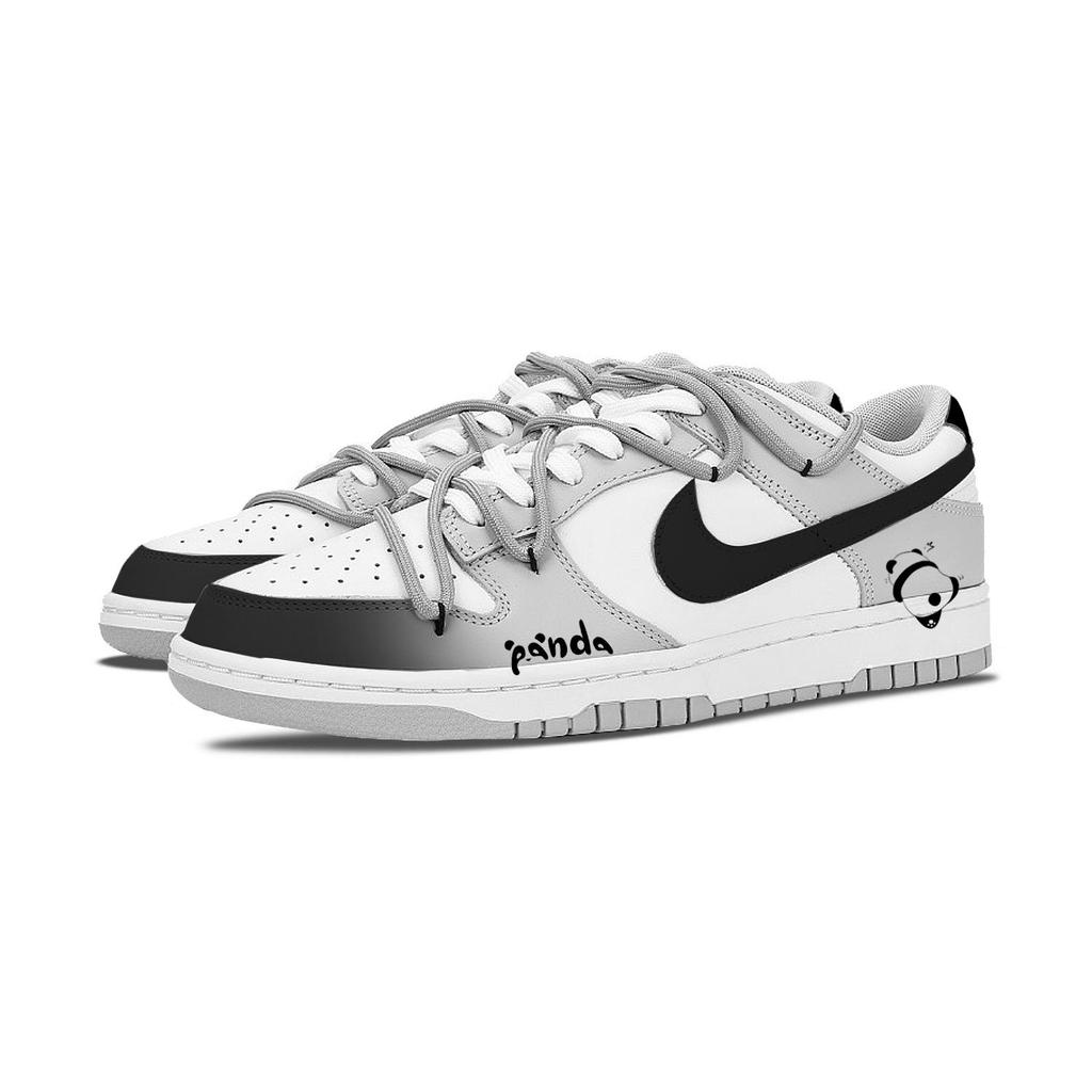 Nike Dunk Cuir de Vache Antidérapant Amorti Résistant à l'Abrasion Léger Tige Basse Chaussures de Skateboard Homme Blanc DD1391-103(Équipe298-)