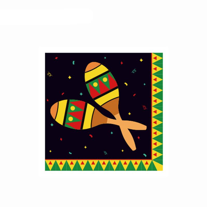 Mexican Festival Party Cactus Alpaca Theme Disposable Tableware Paper Plates Cups Foil Balloons Kid Birthday Decoration Supplies