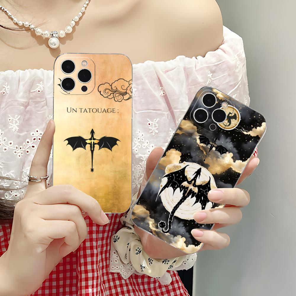 Anime Fourth Wing Phone Case for iPhone 16 15 14 13 12 11 X XR XS 8 6 Pro Max Plus Mini Clear Colour Printing Smartphone Cover