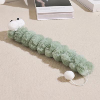 Peluche Gatto con Erba Gatta all'Interno Cuscino a Forma di Bruco Morbido e Carino Bastone da Calcio Giocattolo Morbido da Masticare per Gattini da Interno Gioco Esercizio Sollievo dalla Noia