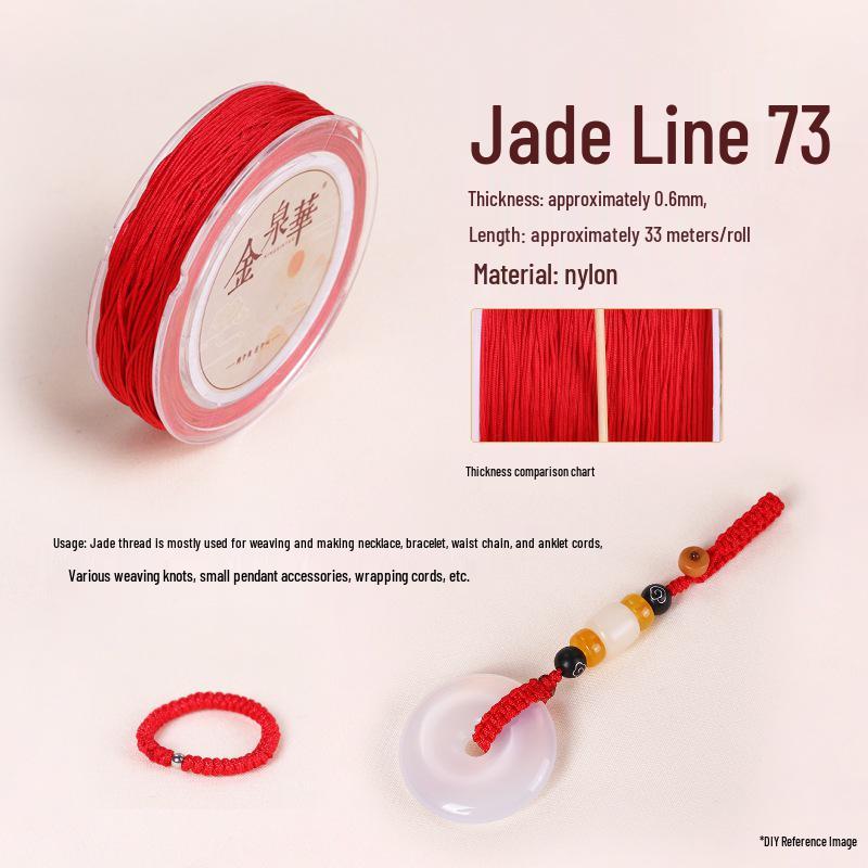 Handmade Red String Woven Bracelet: Jade Thread Braided DIY Material