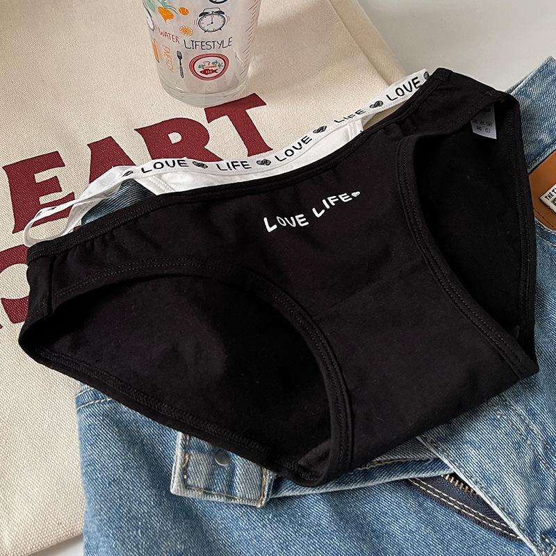 Ladies Summer New Style Sweet Soft Comfortable Letter Waist Triangle Briefs