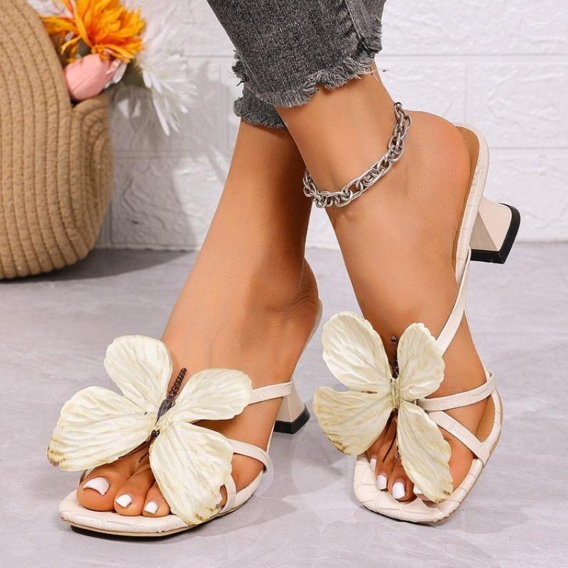 Women's Butterfly Flower Shoe Buckle Accessories, Thai Style Beach Sandal Decorations