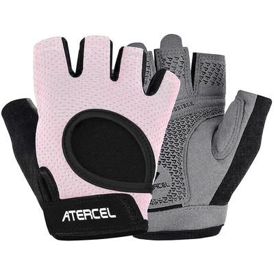 [Atercel] Weightlifting Gloves, Training Gloves for Men and Women, Ergonomic Design, Lightweight (Pink, M)