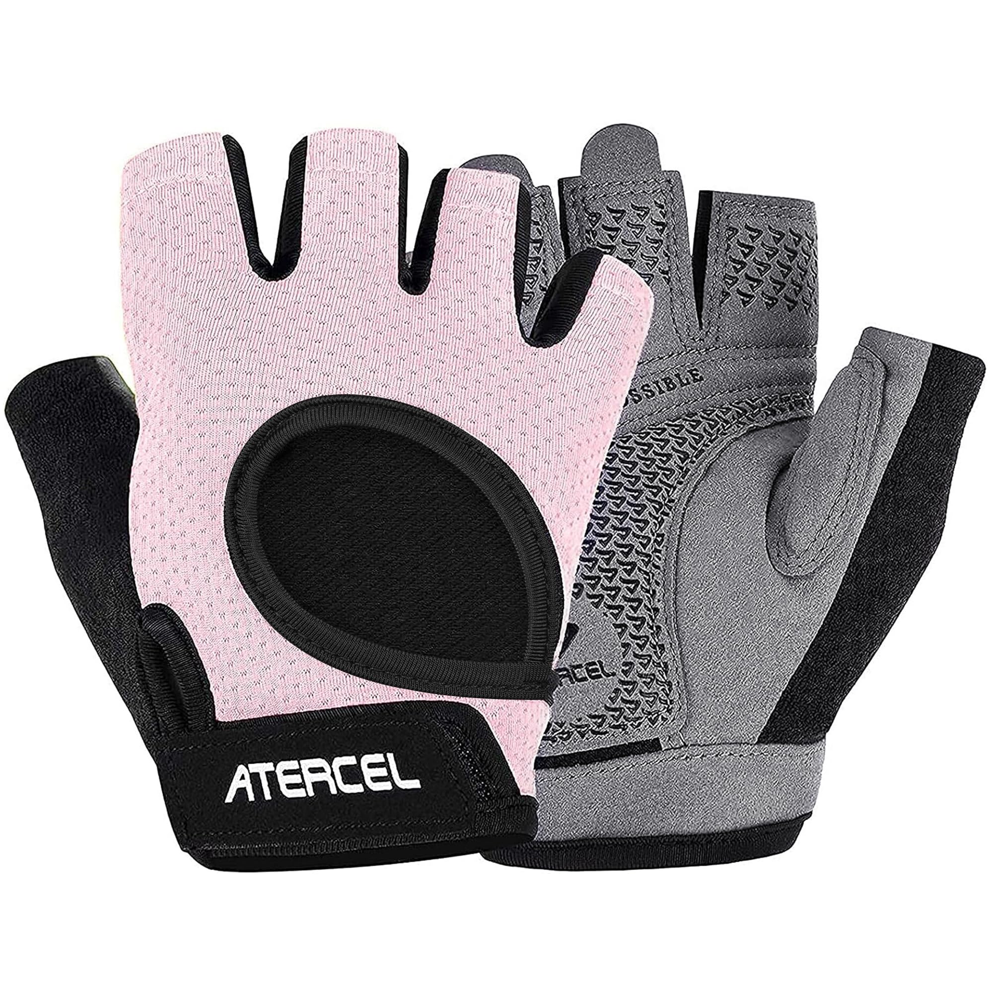 

[Atercel] Weightlifting Gloves, Training Gloves for Men and Women, Ergonomic Design, Lightweight (Pink, M) розовый