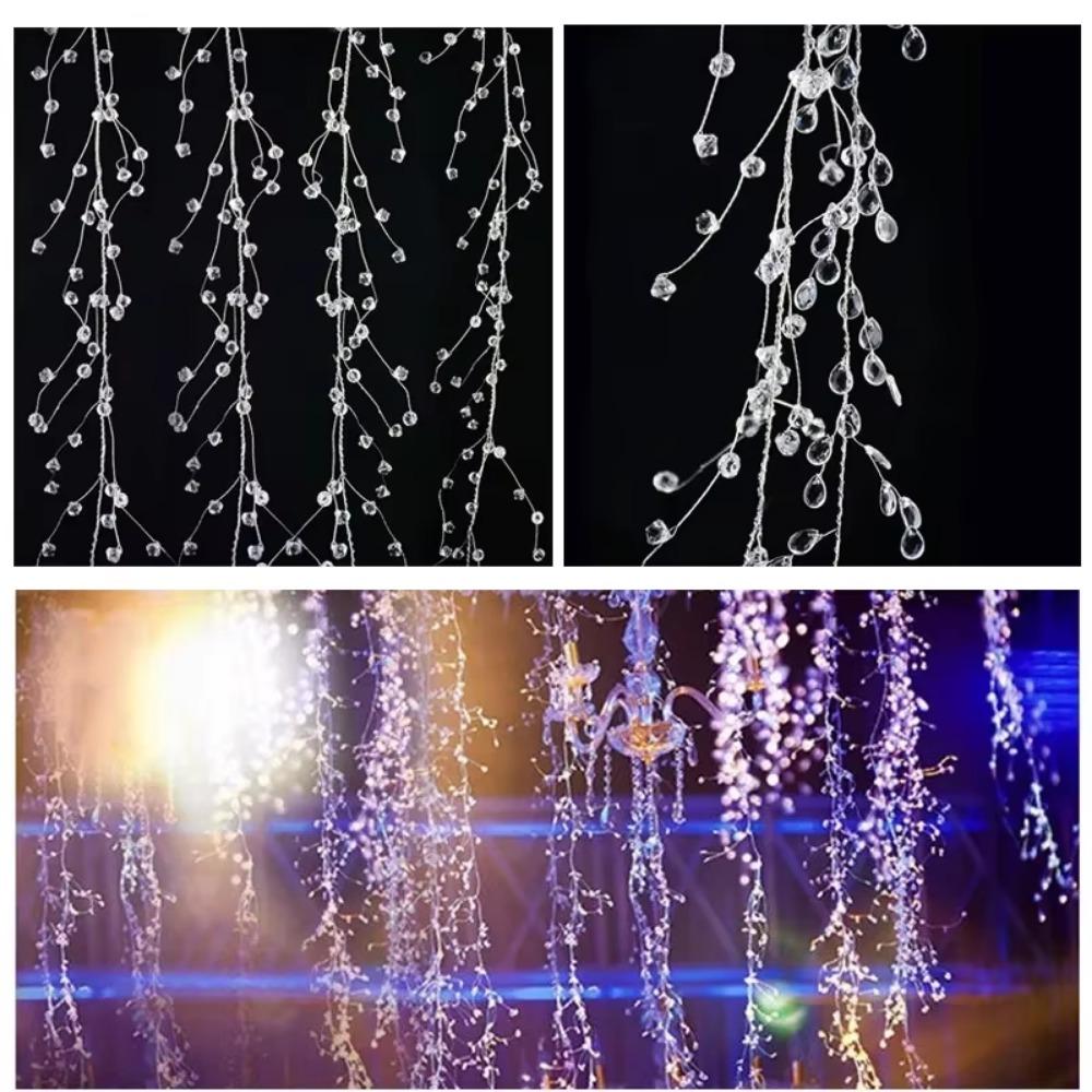Transparent Crystal Beads Droprain Diamond Beaded DIY Curtain Garland Stage Accessories