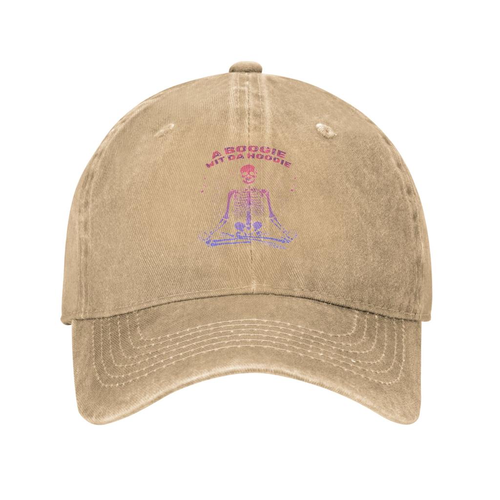 A Boogie Wit Da Hoodie Lazy Style Baseball Cap Structured Fit Sports Enthusiasts Washed Denim Cap