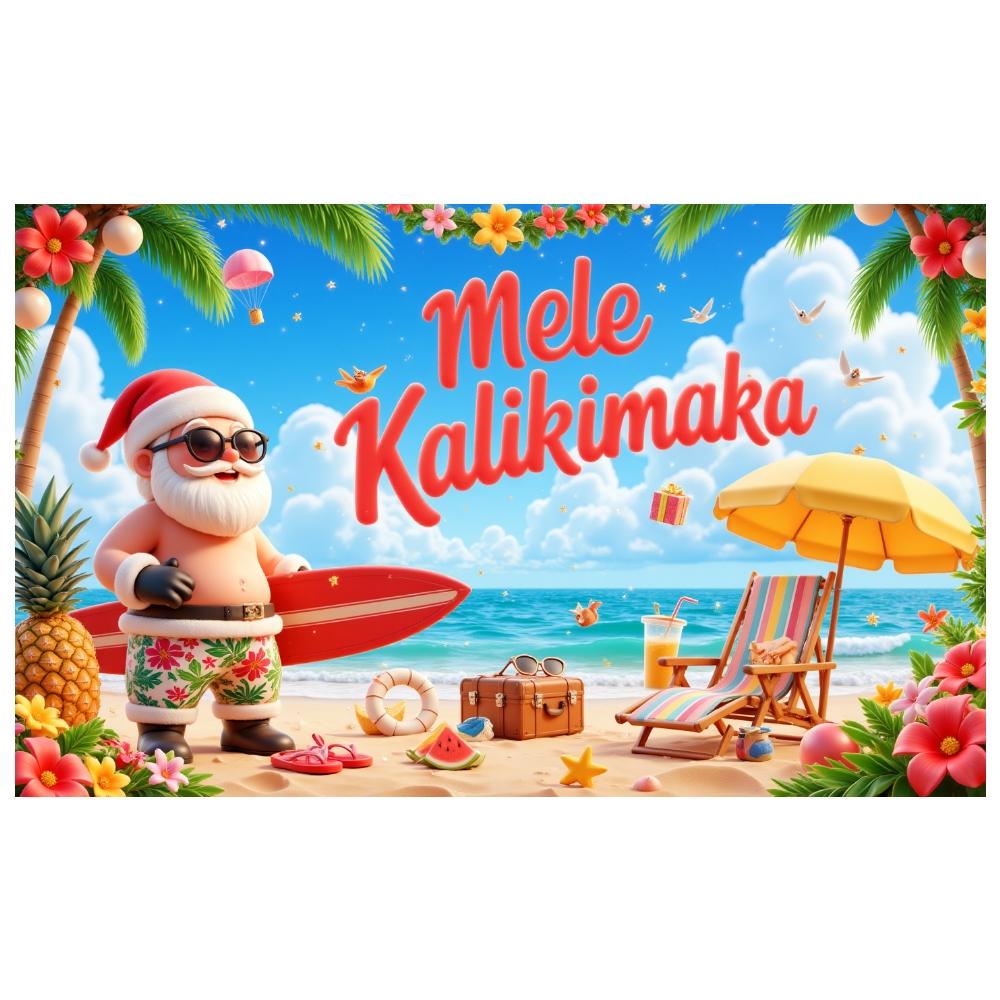 Christmas Beach Background Beach Scene Island Holiday Display Summer Xmas Banner Palm Tree Mele Kalikimaka Background For Summer