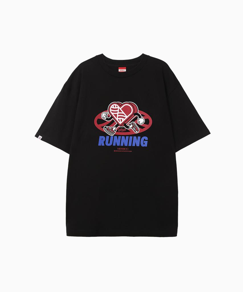 Minasu New Big Hearttrack Graphic T Shirt_Black