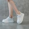 Leather Mesh White Shoes Women's 2025 Summer New Versatile Lightweight Inner Height Increase Women's Shoes Breathable Casual Shoes Board Shoes