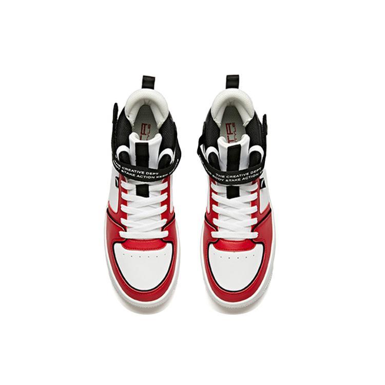 Anta Casual Slip Resistant Abrasion Resistant High top Skateboard Shoes Women's Red 92948061-5