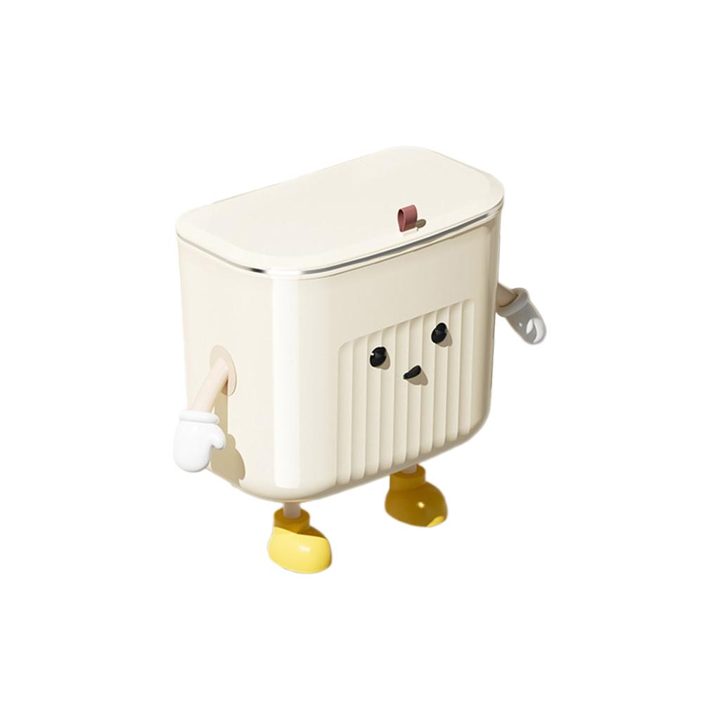 Hanging Kitchen Compost Bin with Lid Wall Mounted Trash Can Under Sink Cabinet Door for Bathroom Office and Home Decors