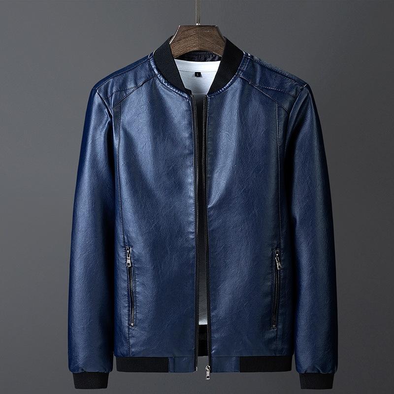 Trendy men's leather jacket casual jacket slim fit handsome spring and autumn youth locomotive versatile leather jacket men