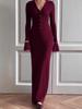 Autumn 2025 European & American Women's Slimming Waist-Cinching Long Knitted Sweater Dress