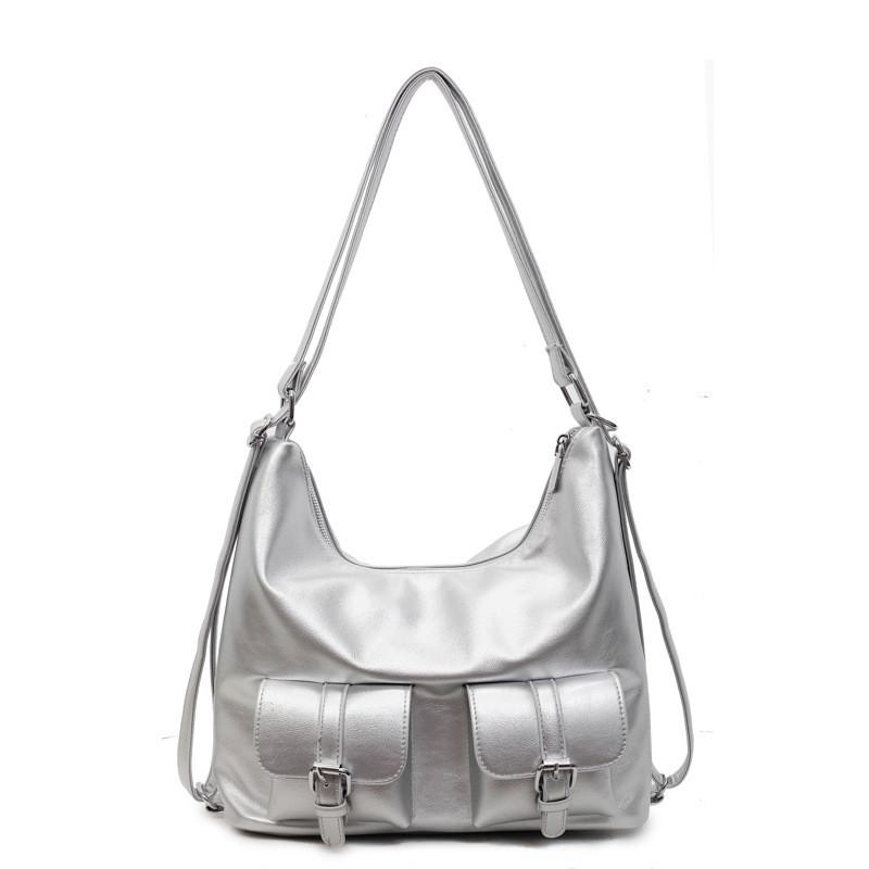Multi Pocket Solid Color Handbag Single Shoulder Underarm Bag Backpack Fashion