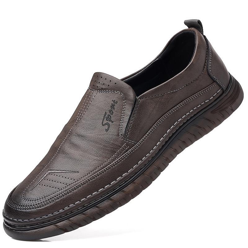 Spring and Autumn New Soft-soled Soft-faced Microfiber Leather Sports and Leisure Men's Shoes Wear-resistant Leather Shoes