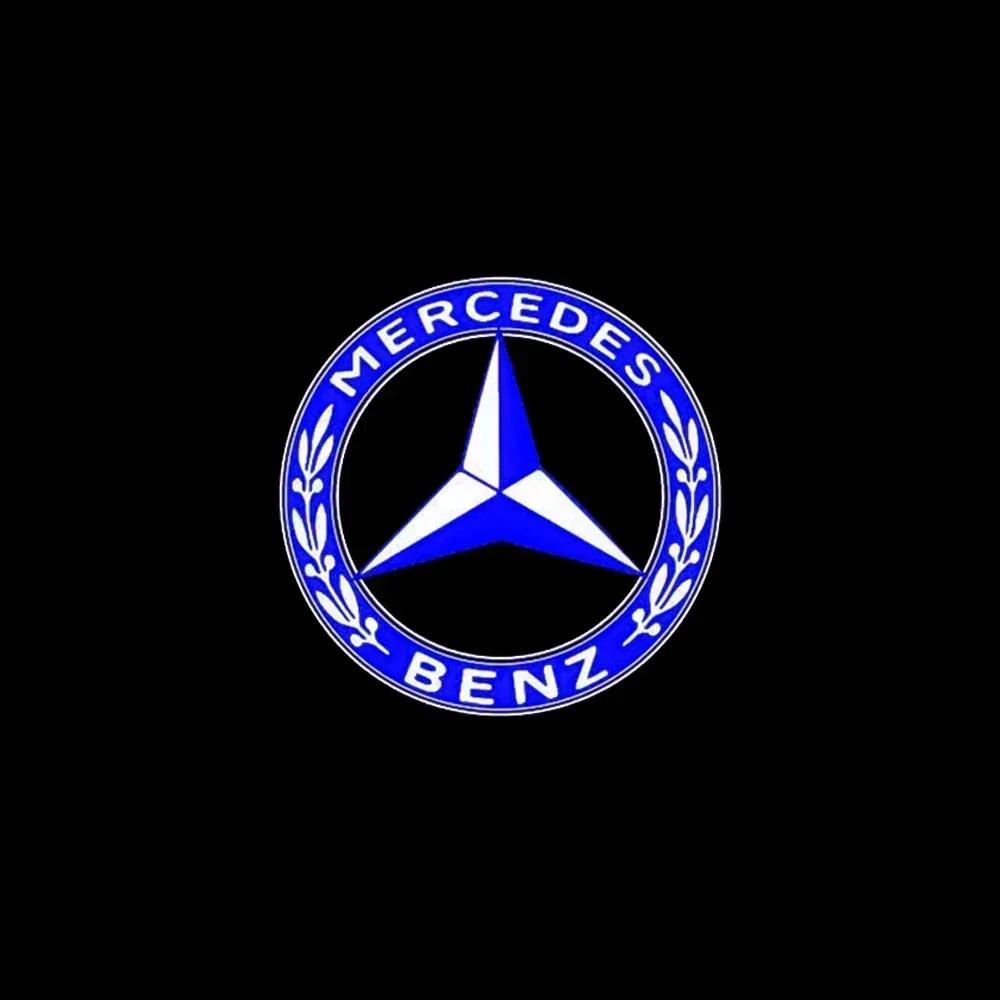 C200 E200 New 2025 For Mercedes Benz 2X Car Door Sign Welcome Light LED Projection Light For Mercedes Benz AMG GLC GLA GLE GLS G
