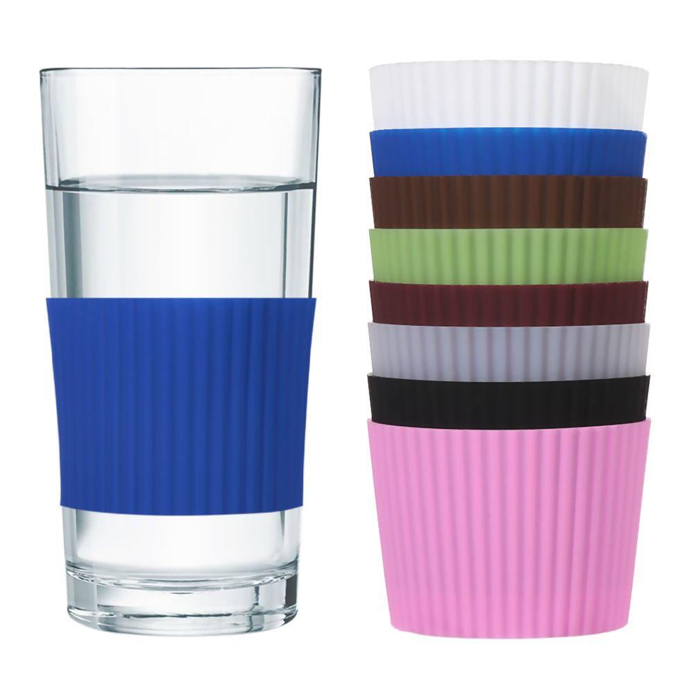 Kitchen Tool Durable Table Mats Water Cup Coasters Bottle Sleeves Silicone Cup Sleeve Insulation Cup Cover