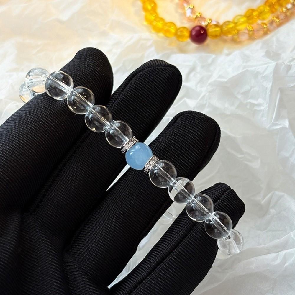 Wristband Crystal Beads Bracelet Hand Jewelry Vintage Beaded Bracelet Clear Crystal Bracelet  Gift