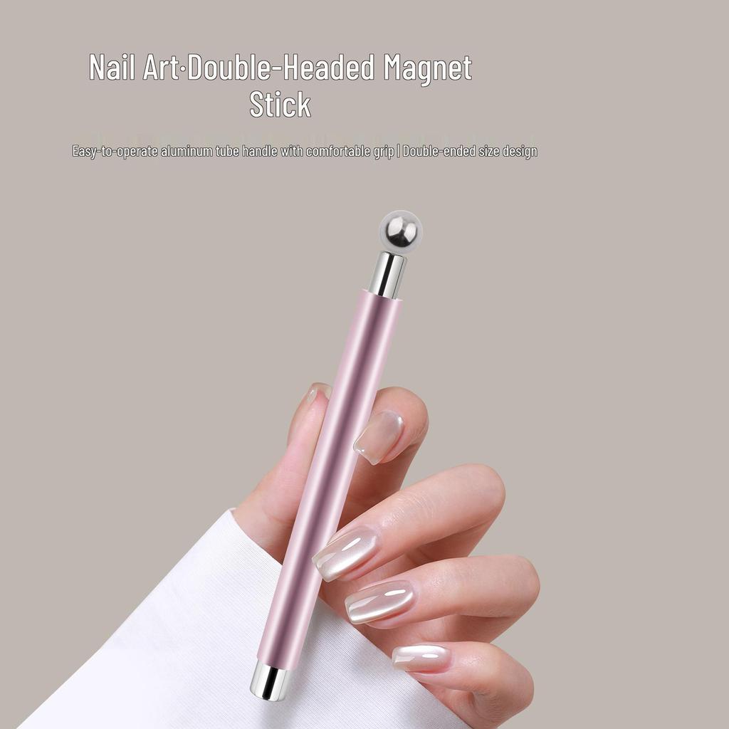 Nail Art Double-Ended Cat Eye Magnet Wand with Steel Balls for Light Glass Beads