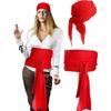 Fascia da Pirata a Colore Unico, Cintura, Copricapo, Costume Cosplay, Abbigliamento per Festival