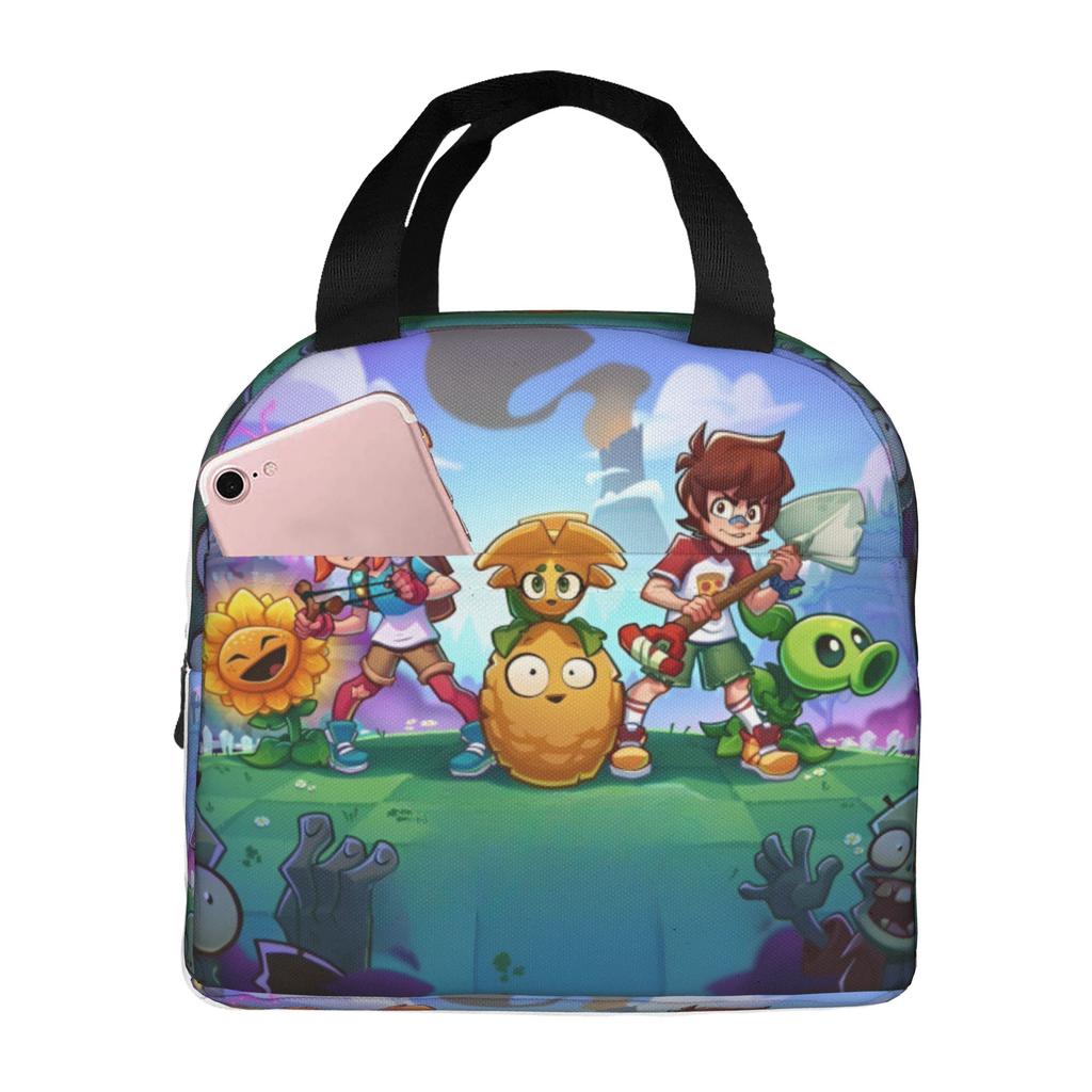 Custom Plants Gaming Zombies Insulated Lunch Bags for School Office Video Game Waterproof Thermal Cooler Lunch Box Unisex