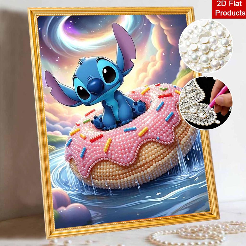 Disney Pearl Painting Handmade Stitch Donut Pearl Kit Home Decoration Painting