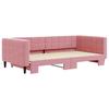 Pull Out Daybed Pink 100x200 Cm Velvet