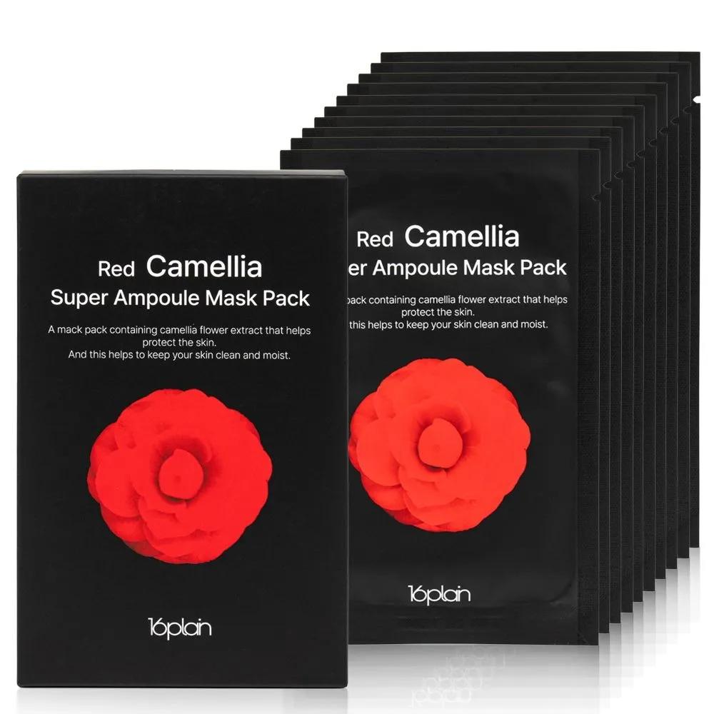 16plain Red Camellia Super Ampoule Mask Pack (20 Sheets) / Peptide / Camellia Flower Mask Pack
