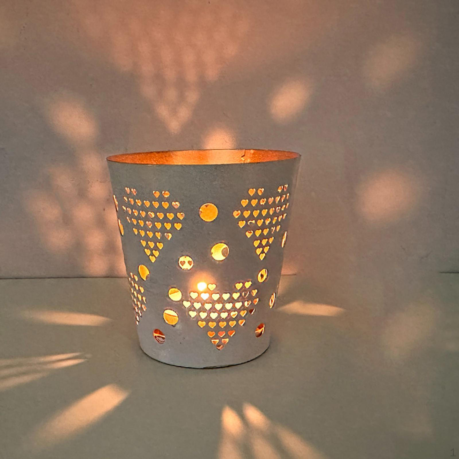 

Candle Holder Centerpiece Cup Vintage Hollow Wrought Iron for Party Bathroom Anniversary Outdoor B