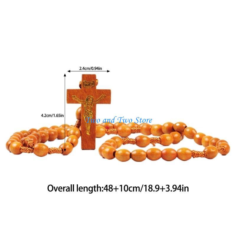 HX6F Smooth Bead Rosary Necklace Decoration for Trendy Adults and Teens