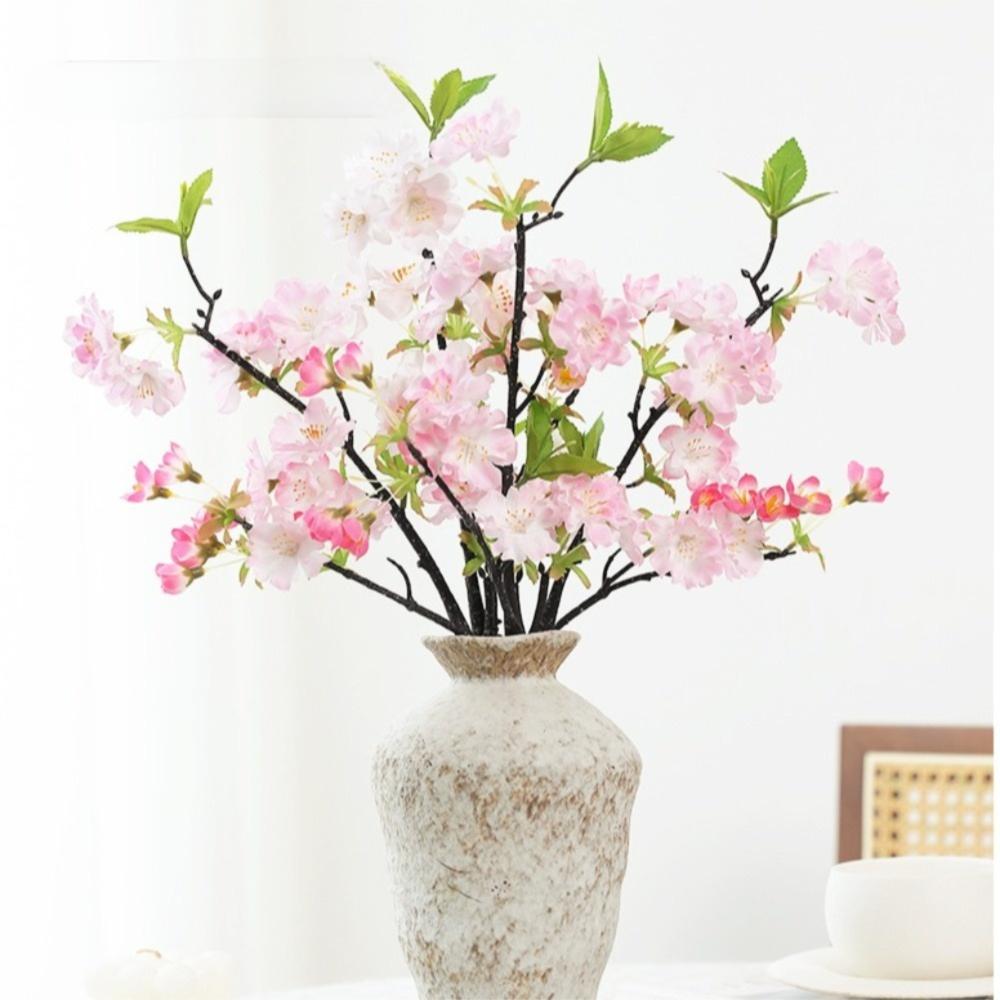 Decorative Fake Cherry Blossoms Branches Silk Artificial Faux Plants Wedding Decoration