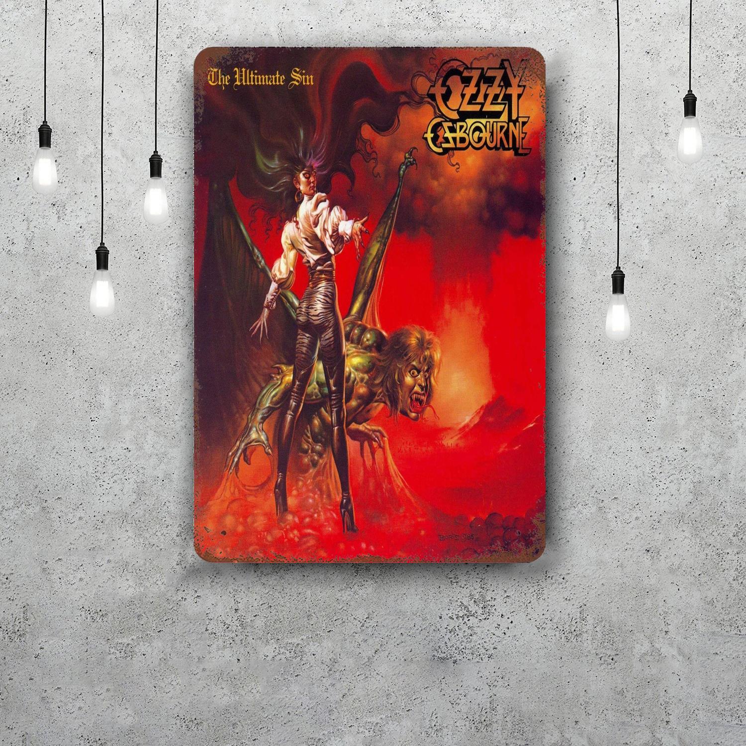 

ozzy osbourne Decor Poster Vintage Tin Sign Metal Sign Decorative Plaque for Pub Bar Man Cave Club Wall Decoration 20x30cm（7.8x11.8inch）