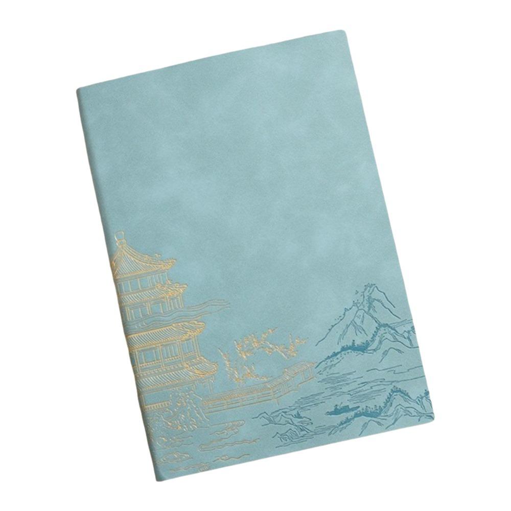 Chinese Style China-Chic Gold Stamping Notepad PU Cover Meeting Record Notebook  School