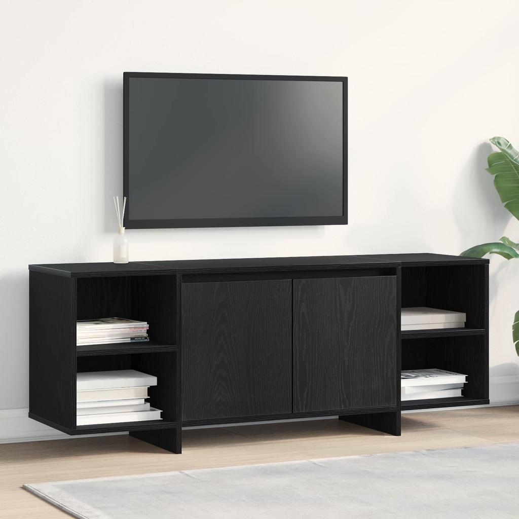 TV Cabinet 130 X 35 X 50 Cm Black Oak Particleboard