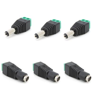 DC Erkek + Dişi Yüksek Kaliteli 2.1mm x 5.5mm terminal DC Güç kaynağı Jak Adaptörü Konnektör Fişi CCTV Kamera aydınlatması için