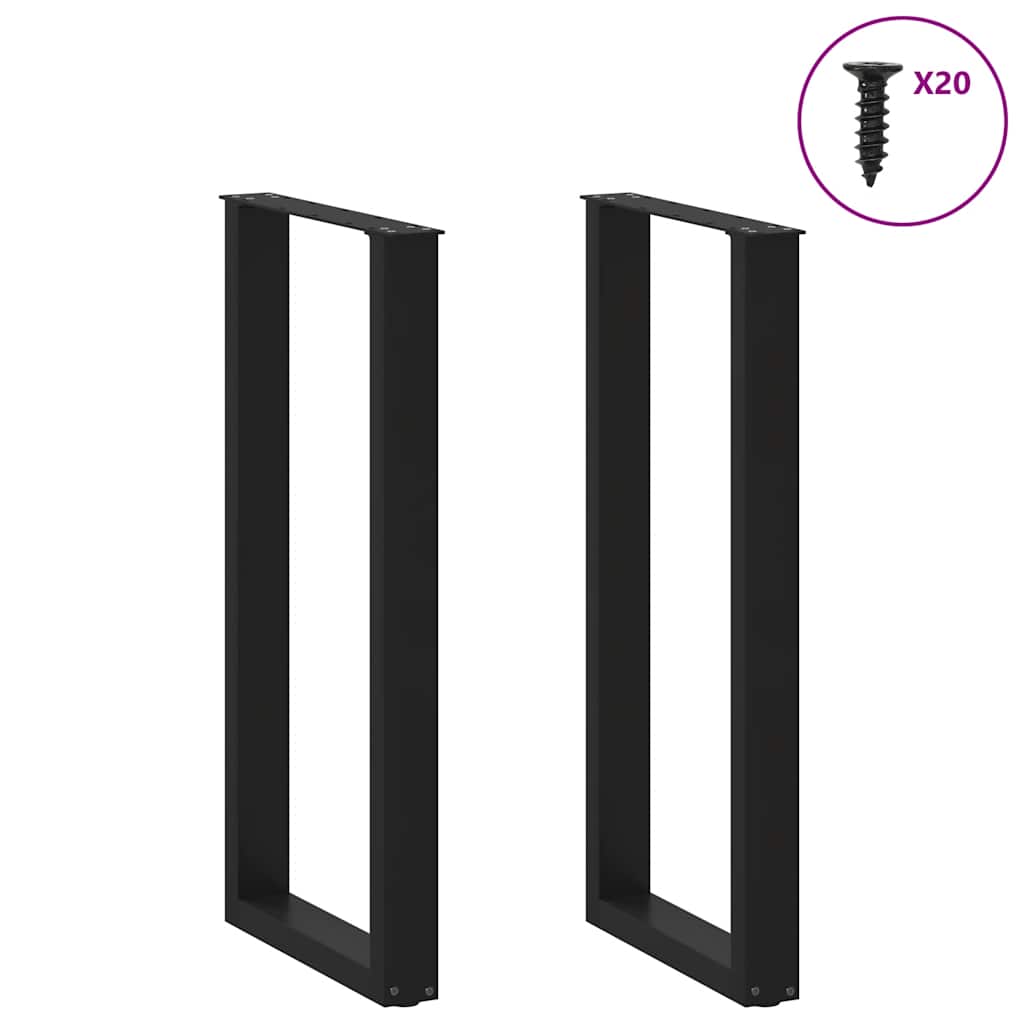 Vidaxl Nogi Do Stolika Kawowego, 2 Szt., Czarne, 40X(100-101) Cm, Stal