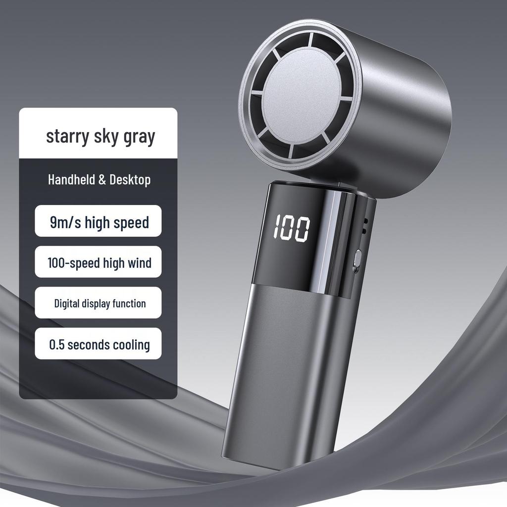 26-Speed Portable Digital Handheld Fan with Long Battery Life, USB Charging, and Silent Operation