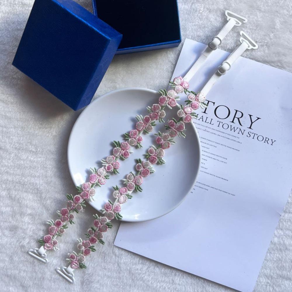 Elastic Floral Bra Straps Removable Lingerie Strap Belt Soft Shoulder Straps  Wedding Party Dress