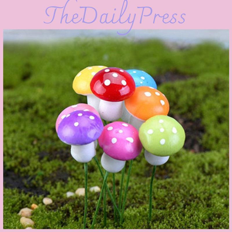 Handcrafted Foam Mushrooms In 8 Colors For Delightful Miniature Garden Art