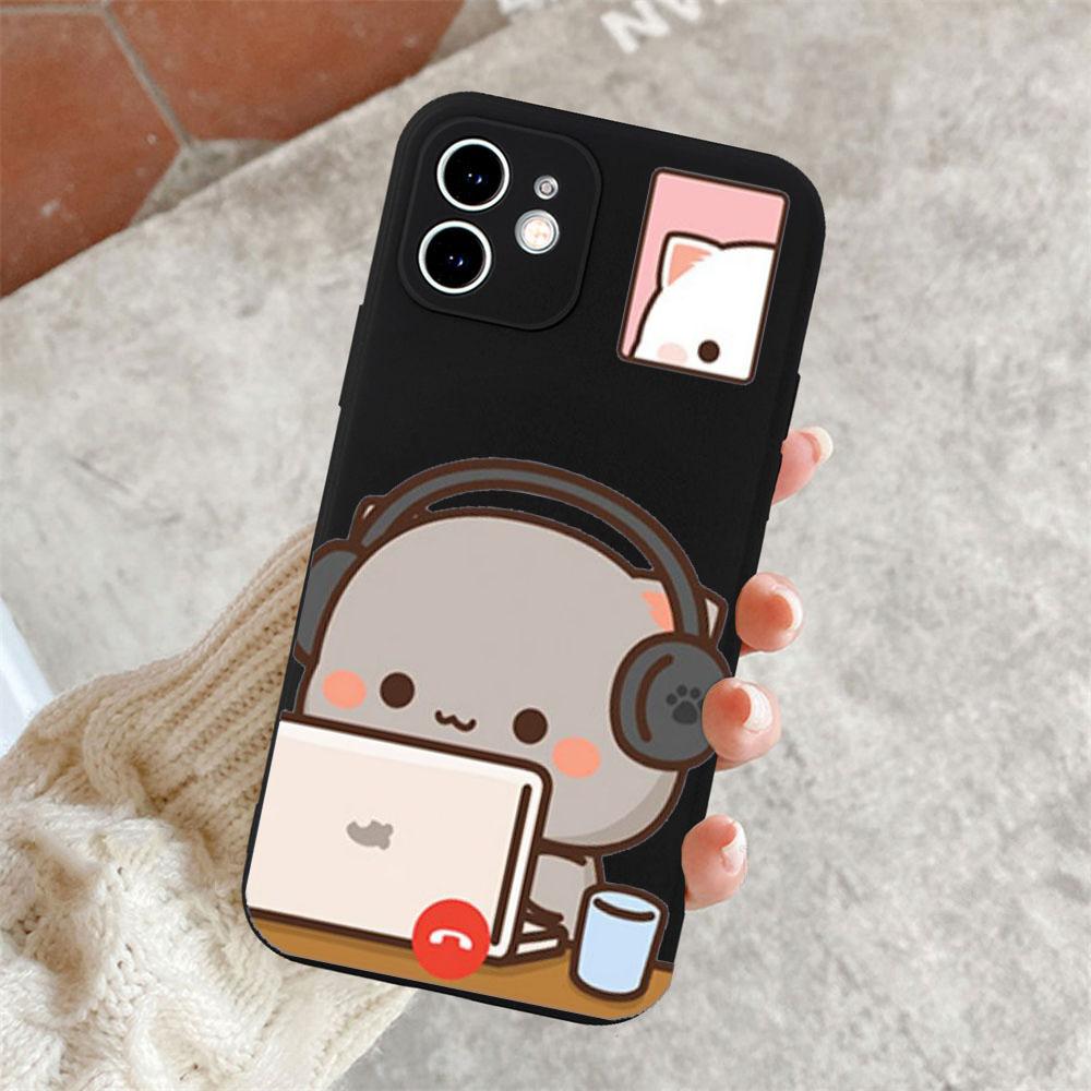 Cartoon Animal Cat Couple Paired Phone Case for IPhone 15 14 13 12 11 Pro Max Mini XS X XR SE2 7 8Plus Lovers Cover Matte Fundas
