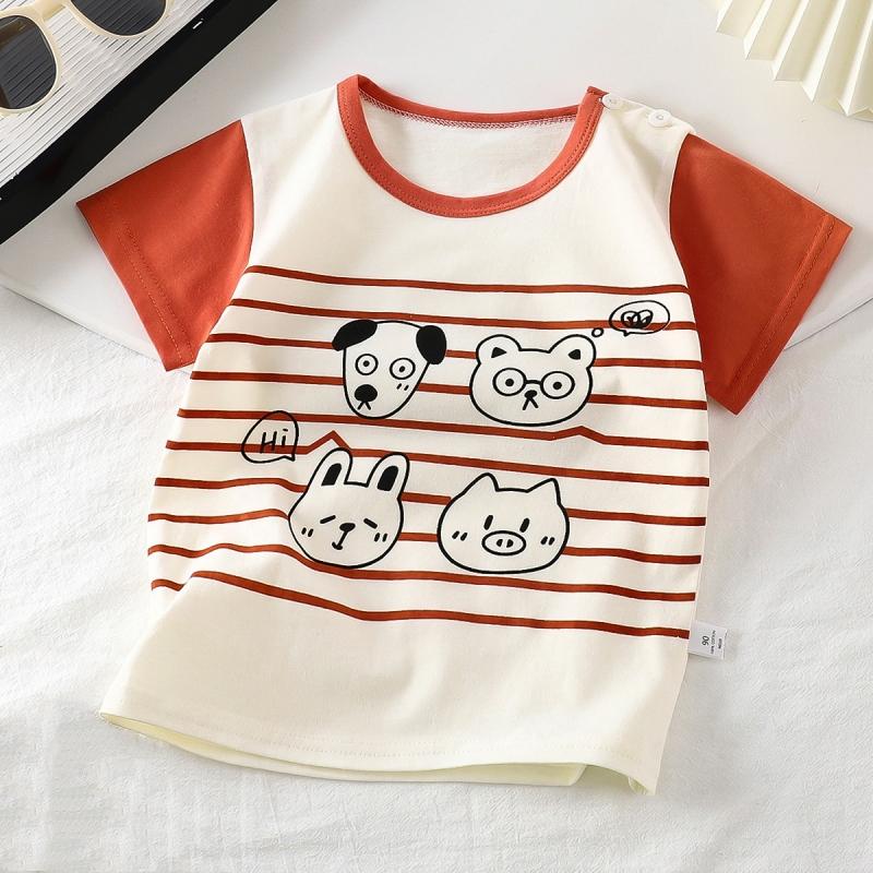 Nuova T-shirt Casual per Bambini Stampa Cartone Animato Carina T-shirt Manica Corta Top Confortevoli Con Pantaloncini Abbigliamento Estivo per Bambini Piccoli