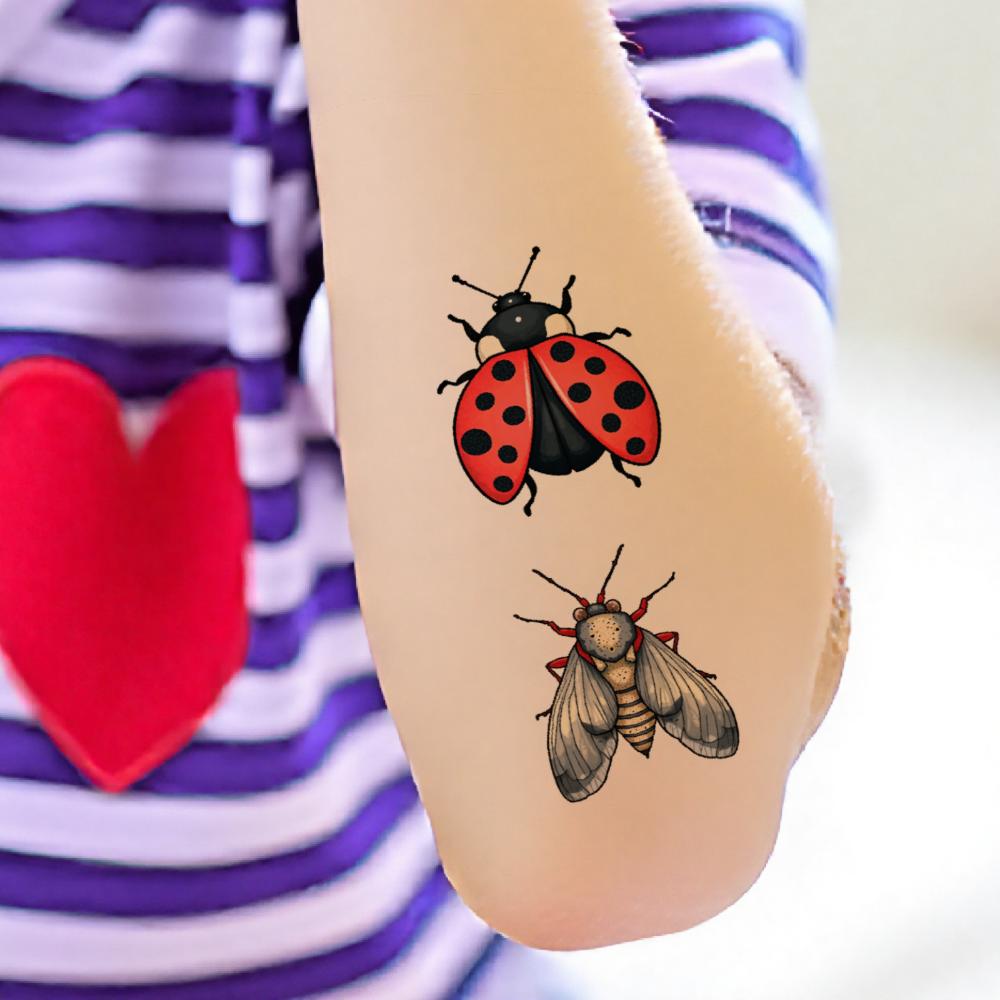 54pcs Temporary Tattoo Stickers Waterproof Long Lasting Body Stickers Cute Insect Body Art Arm Fake Tattoos for Women Men