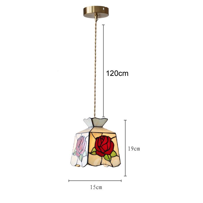 Color Tiffany Glass Pendant Light Industrial Loft Hanging Lamp Ceiling Chandelier Lighting Living Room Dining Kitchen Restaurant