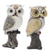 Eulenfigur, Statue, Kunstharz, Eulenskulptur, stehend auf Baumstumpf, für Zuhause, Veranda, Terrasse, Rasen, Hof, Dekoration 