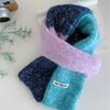 Korean version ins advanced sense color matching knitted scarf women's autumn and winter new soft waxy warm versatile couple scarf