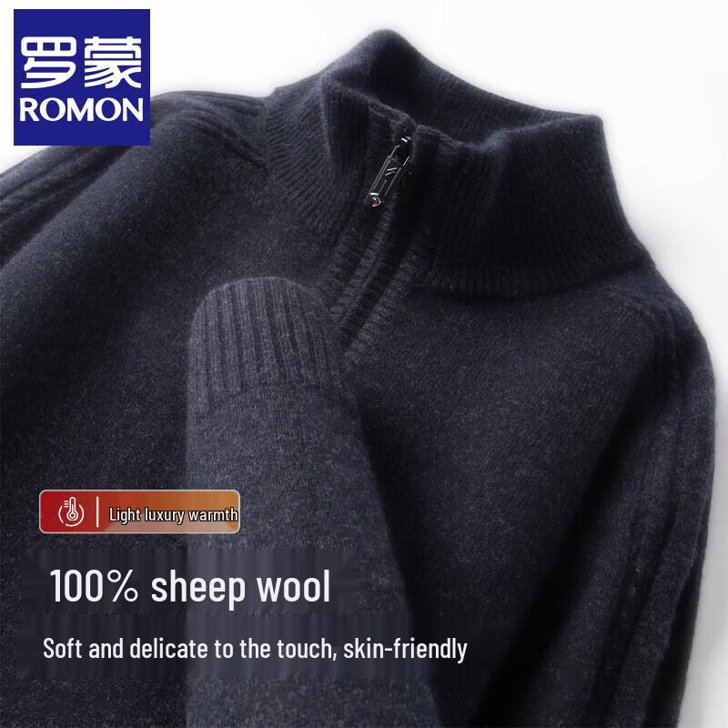 Romons Men's 100% Pure Wool Turtleneck Sweater