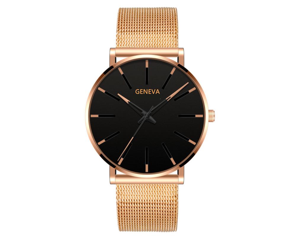 Fashion Blue Needle Men'S Watch Men'S Watch Quartz Watch Mesh Belt