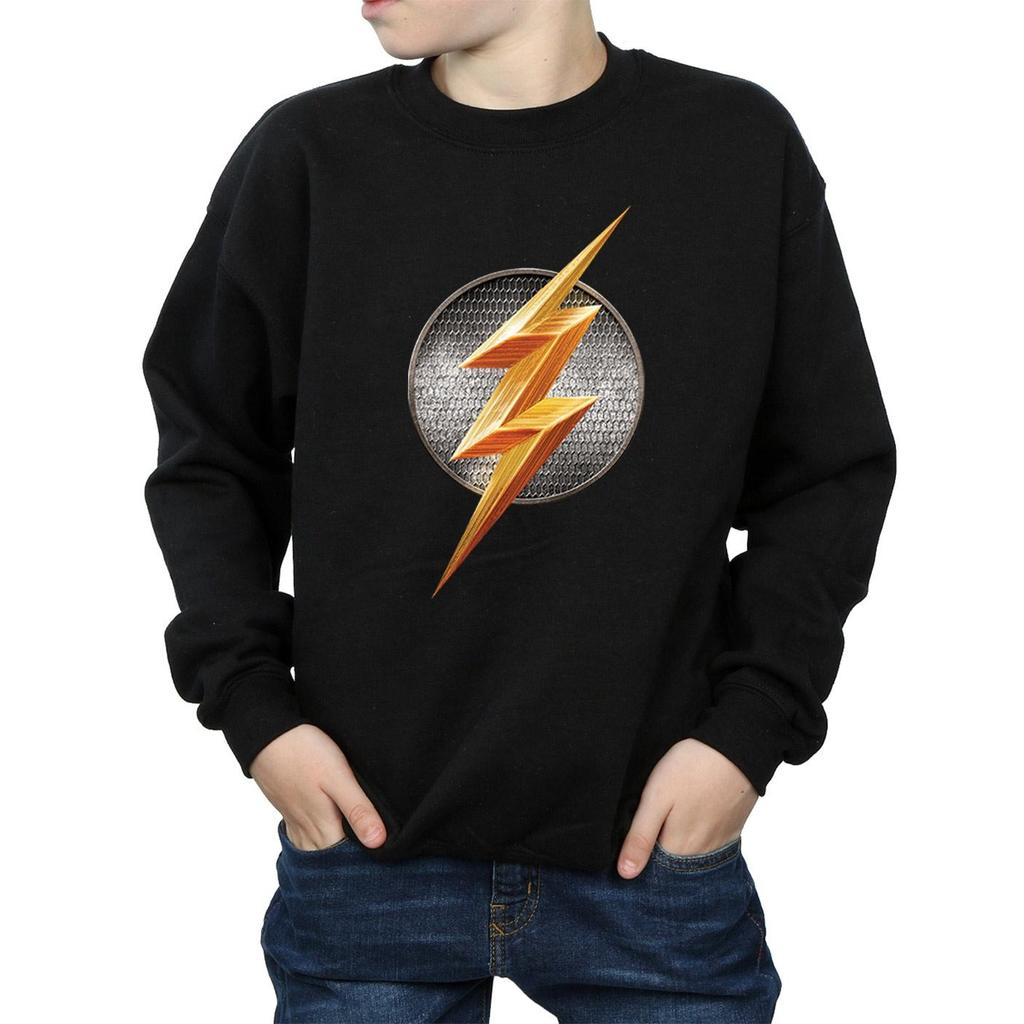 DC Comics Boys Justice League Movie Flash Emblem Sweatshirt